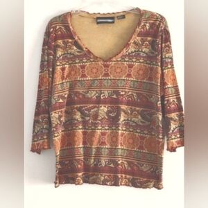 Requirements Woman multicolor 3/4 sleeve  blouse 1X